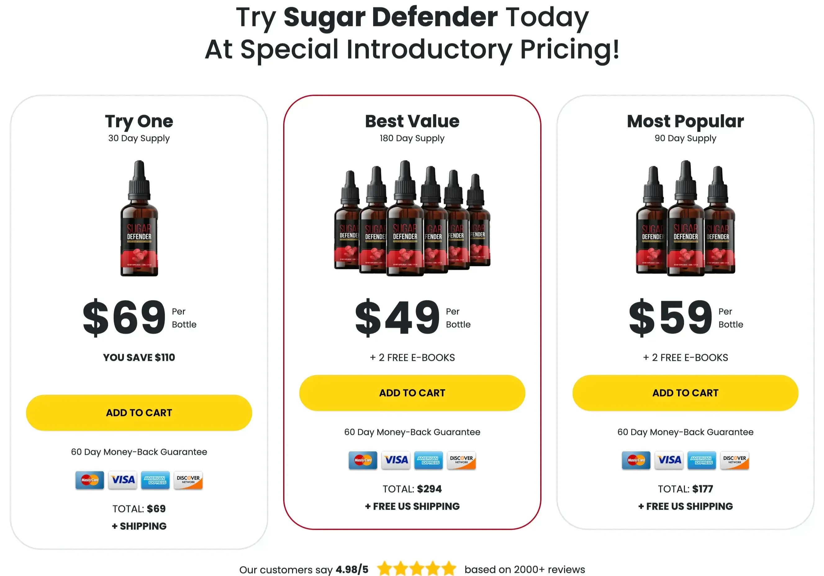 sugar defender 3 bottles